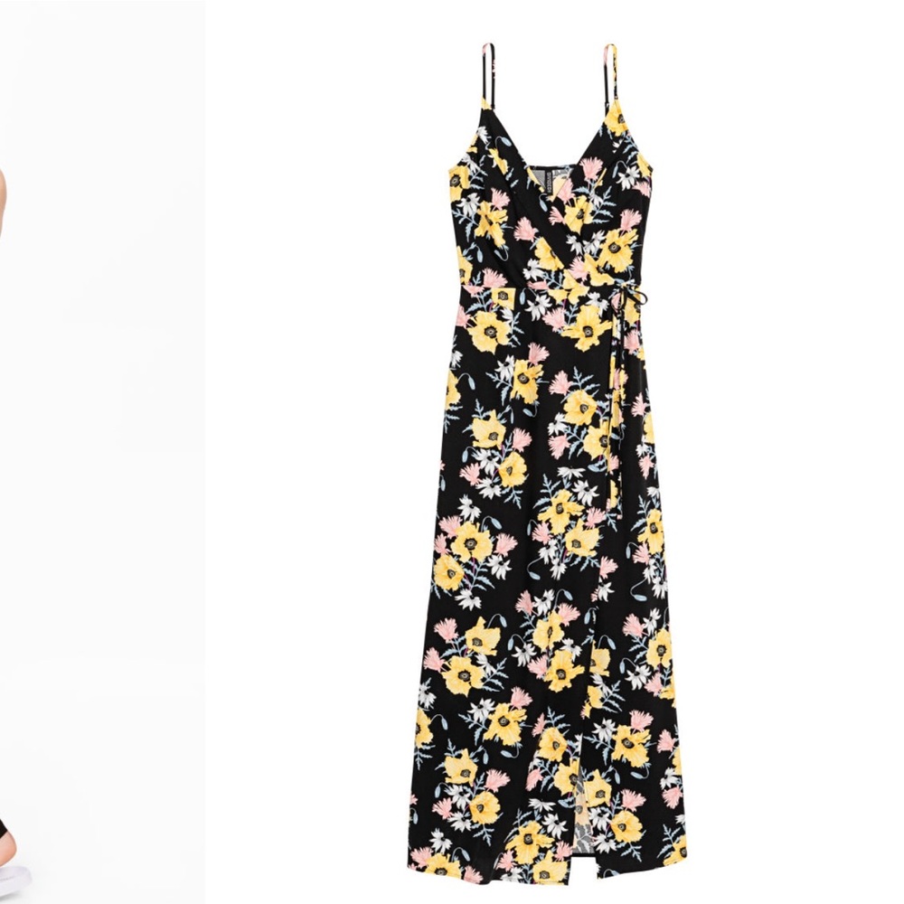 Maxi Dress with Slit - Floral design